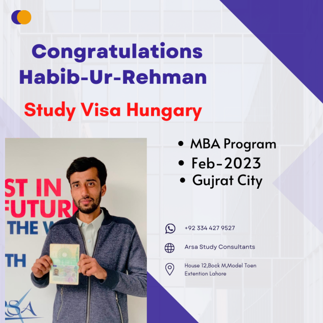 Congratulations Habib-Ur-Rehman On Getting Hungary Study VISA