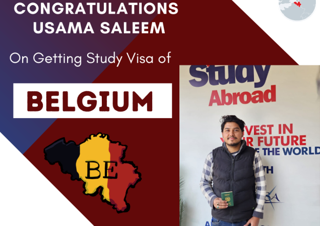 Congratulations Usama Saleem On Getting Belgium Study VISA