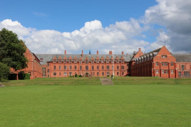 Study In Ellesmere College - Shropshire - UK For Pakistani Students. This image contains university's ground view from lawn at noon. Asra the best study VISA consultants in Lahore