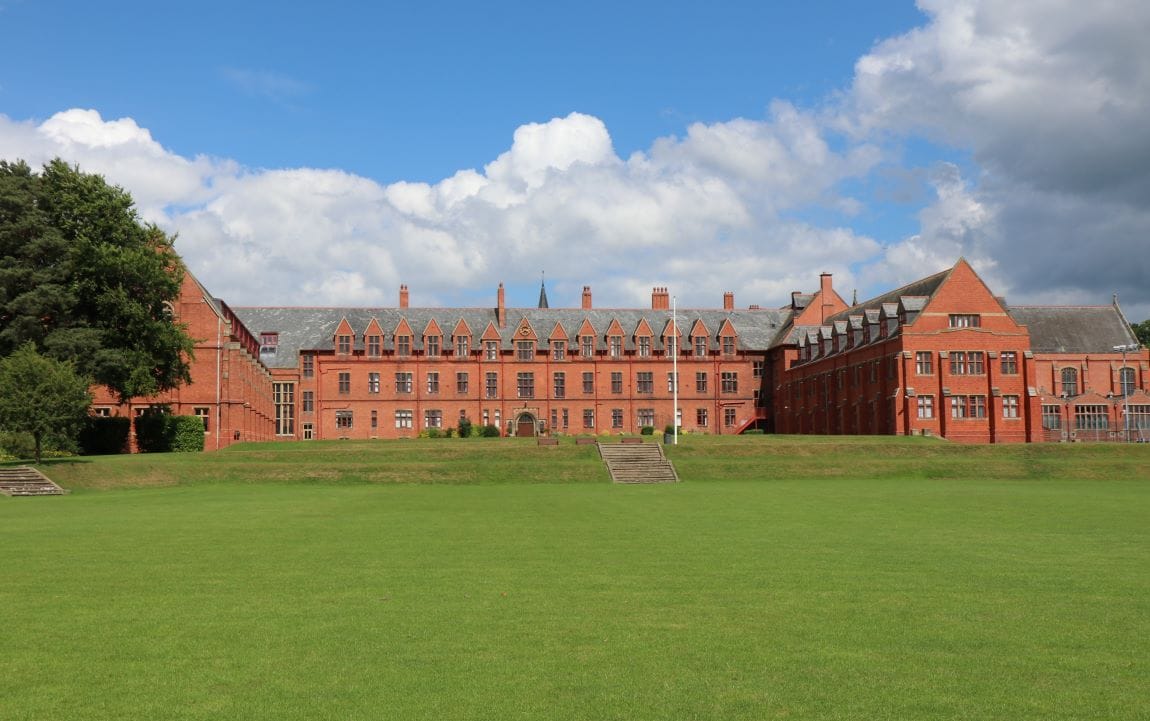 Study In Ellesmere College - Shropshire - UK For Pakistani Students. This image contains university's ground view from lawn at noon. Asra the best study VISA consultants in Lahore