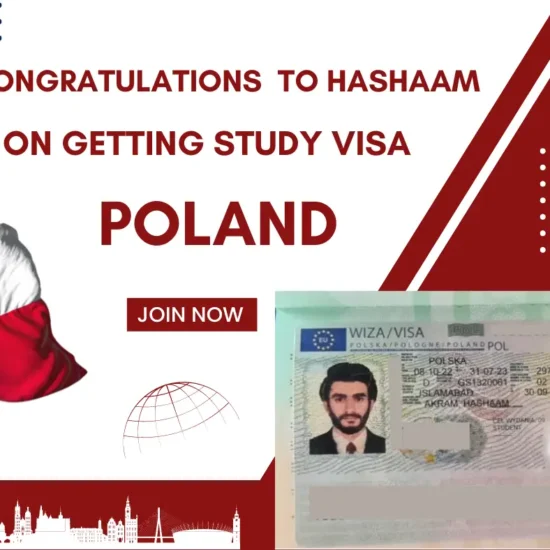Congratulations Hasham on getting Poland study visa 2023