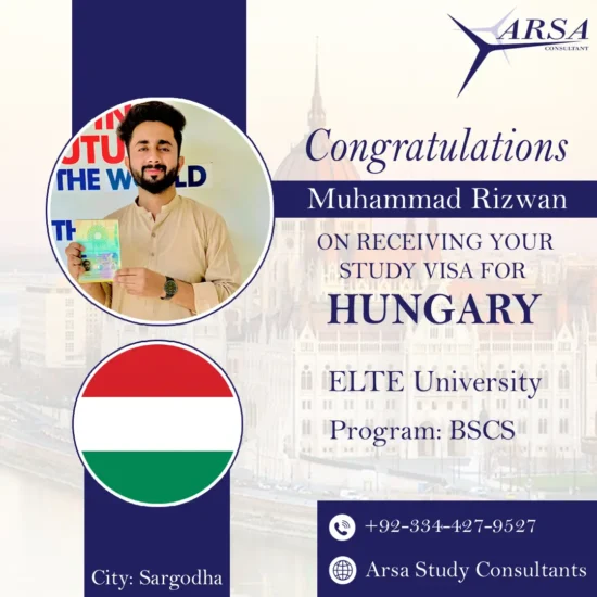 Congratulations rizwan on getting Hungary study visa 2023